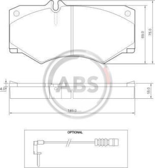 Колодка гальм. MB 200/300/400/500 передн. (ABS) A.B.S. 36490