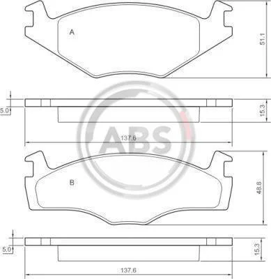 Колодка гальм. SEAT / VW Cord / Ibiza / Golf / Jetta передн. (вир-во ABS) A.B.S. 36540 (фото 1)
