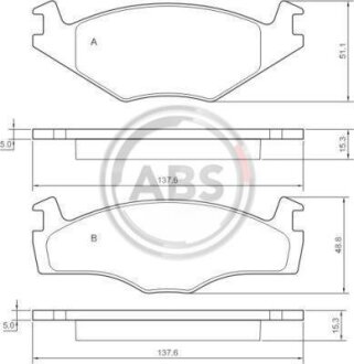 Колодка гальм. SEAT / VW Cord / Ibiza / Golf / Jetta передн. (ABS) A.B.S. 36540