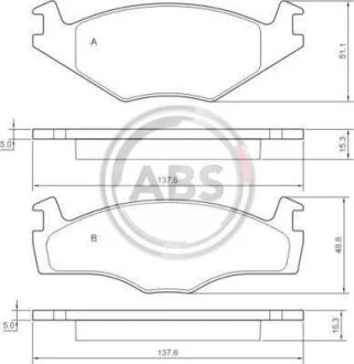 Колодка гальм. SEAT / VW Cord / Ibiza / Golf / Jetta передн. (вир-во ABS) A.B.S. 36540