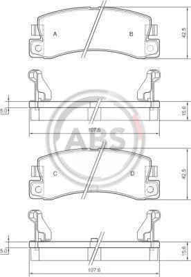 Колодка гальм. TOYOTA Avensis / Corolla / Carina задн. (вир-во ABS) A.B.S. 36604 (фото 1)