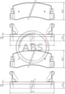 Колодка гальм. TOYOTA Avensis / Corolla / Carina задн. (вир-во ABS) A.B.S. 36604