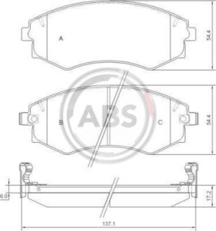 Колодка гальм. HYUNDAI Coupe / Lantra / Matrix передн. (ABS) A.B.S. 36717