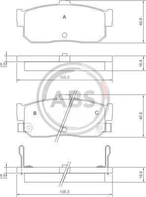 Колодка гальм. NISSAN Almera / Primera / Maxima QX задн. (вир-во ABS) A.B.S. 36742 (фото 1)
