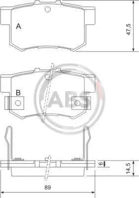 Колодка торм. HONDA/ROVER ACCORD/CIVIC/200/600 зад A.B.S. 36757 (фото 1)