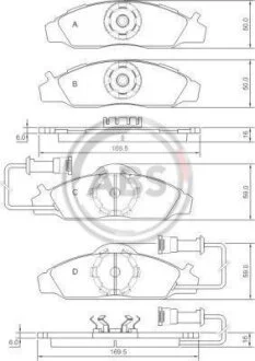 Комплект гальмівних колодок A.B.S. 37028