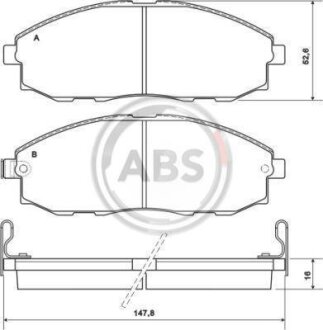 Колодка гальм. HYUNDAI H1/H200 передн. (ABS) A.B.S. 37130