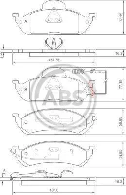 Колодка гальм. MB ML230/ML270CDi/ML320 передн. (вир-во ABS) A.B.S. 37198 (фото 1)