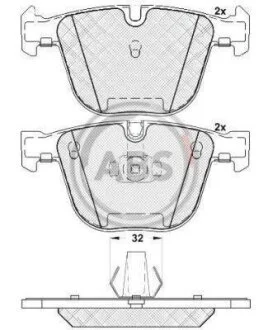 Колодка гальм. BMW 5/6/7/X5/X6 Serie задн. (виробництво ABS) A.B.S. 37371