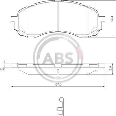Колодка тормозов. SUBARU Impreza передн. (произ-во ABS) A.B.S. 37443 (фото 1)