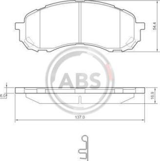 Колодка гальм. SUBARU Impreza передн. (виробництво ABS) A.B.S. 37443