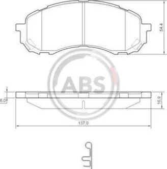 Колодка гальм. SUBARU Impreza передн. (виробництво ABS) A.B.S. 37443
