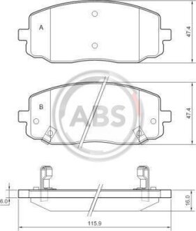 Колодка гальм. диск. KIA PICANTO, HYUNDAI i10 передн. (ABS) A.B.S. 37474