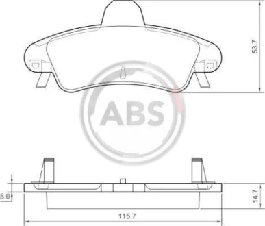 Комплект гальмівних колодок A.B.S. 37497
