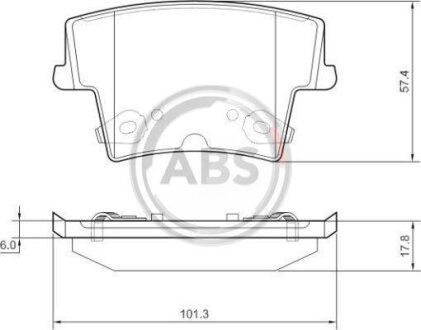 Колодка гальм. CHRYSLER 300 C задн. (ABS) A.B.S. 37512