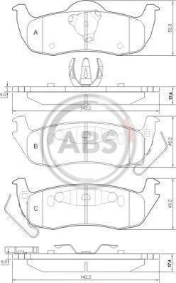 Колодка гальм. JEEP Grand Cherokee задн. (виробництво ABS) A.B.S. 37534 (фото 1)