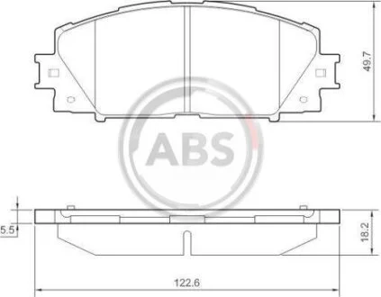Комплект гальмівних колодок, дискові гальма A.B.S. 37542