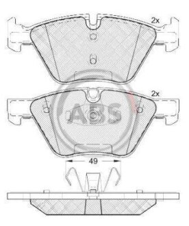 Колодка гальм. диск. передн. (ABS) A.B.S. 37551