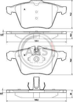 Колодка гальм. диск. VOLVO S80 передн. (ABS) A.B.S. 37557