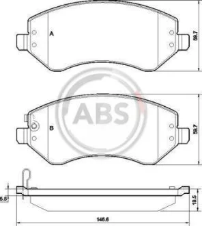 Колодка гальм. диск. передн. (вир-во ABS) A.B.S. 38856