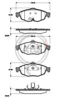 Комплект гальмівних колодок A.B.S. 38869
