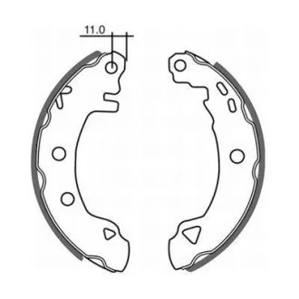 Гальмівна колодка ALFA ROMEO 145, 146, 33 CITROEN AX FIAT BRAVA, BRAVO I, MAREA LANCIA DELTA II RENAULT 19 I CHAMADE, 19 II, 19 II CHAMADE, MEGANE SCÉNIC, RAPID 1.1-1.9D 05.83-12.02 ABE C0R006ABE