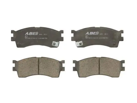 Комплект гальмівних колодок передн, HYUNDAI ACCENT III, I20 I KIA CARENS I, CERATO, CERATO I, CLARUS, RIO I, RIO II, SHUMA II 1.2-2.0 07.96-12.15 ABE C10319ABE (фото 1)