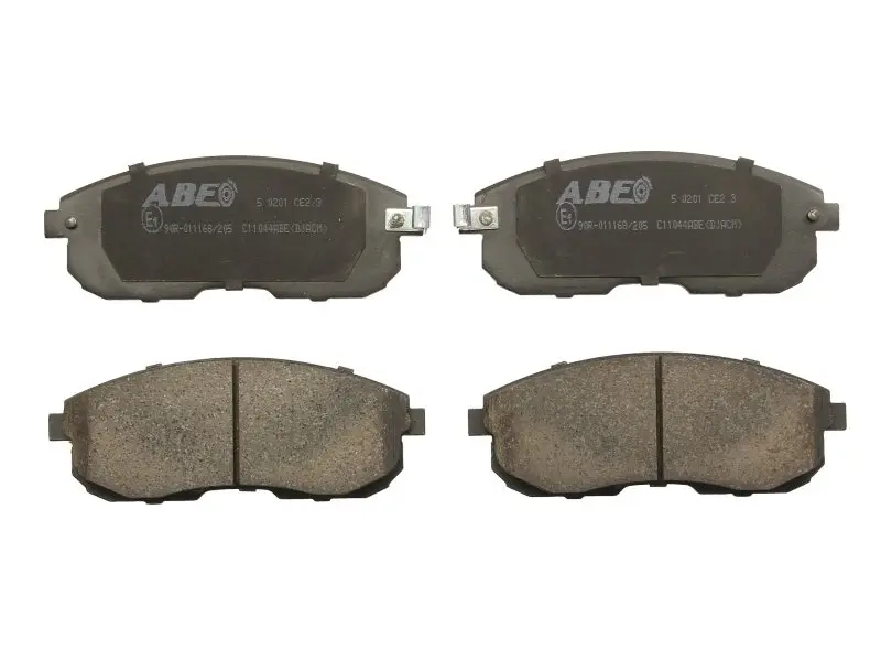 Комплект гальмівних колодок передн, INFINITI I30 NISSAN 200SX, 350Z, ALTIMA, AVENIR, CEFIRO III, CUBE, JUKE, MAXIMA / MAXIMA QX IV, MAXIMA / MAXIMA QX V, MAXIMA III, MURANO II 1.2-3.5 01.86- ABE C11044ABE (фото 1)