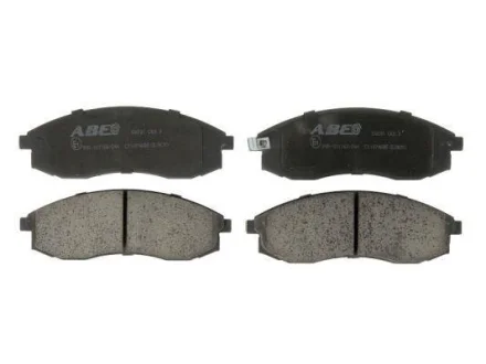 Комплект гальмівних колодок передн, MITSUBISHI COLT VI, DELICA / SPACE GEAR, ECLIPSE, ECLIPSE II, ECLIPSE III, L 300 III, L200, L400, LANCER IV, LANCER V, LANCER VII, LANCER VIII 0.7-3.5 03.80- ABE C11074ABE