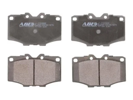 Комплект гальмівних колодок передн, TOYOTA 4 RUNNER I, 4 RUNNER V, COROLLA, FORTUNER, HARRIER, HIACE III, HILUX III, HILUX IV, HILUX V, LAND CRUISER, LAND CRUISER 90 1.4-4.2 03.69- ABE C12036ABE
