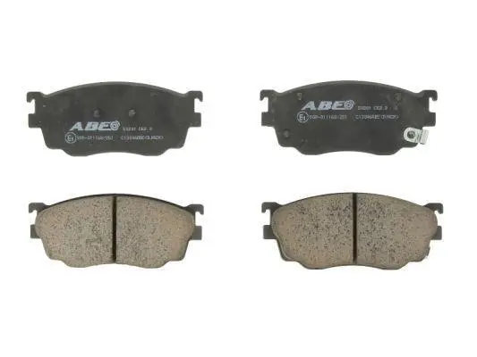 Комплект гальмівних колодок передн, MAZDA 323 F VI, 323 S VI, 6, 626 IV, 626 V, PREMACY 1.6-2.0D 08.93-08.07 ABE C13046ABE (фото 1)