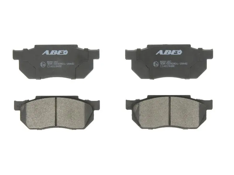 Комплект гальмівних колодок передн, HONDA ACCORD IV, ACCORD VI, ACCORD VII, CITY IV, CIVIC IV, CIVIC V, CR-V I, CR-V II, CRX I, CRX II, INTEGRA, JAZZ, JAZZ II, PRELUDE II, S2000 1.2-2.4 10.83- ABE C14019ABE (фото 1)