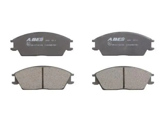 Комплект гальмівних колодок передн, HONDA ACCORD II HYUNDAI ACCENT, ACCENT I, ACCENT II, ELANTRA III, GETZ, LANTRA I, PONY, PONY / EXCEL, S, SONATA III 1.1-2.0 09.83-12.10 ABE C14020ABE (фото 1)