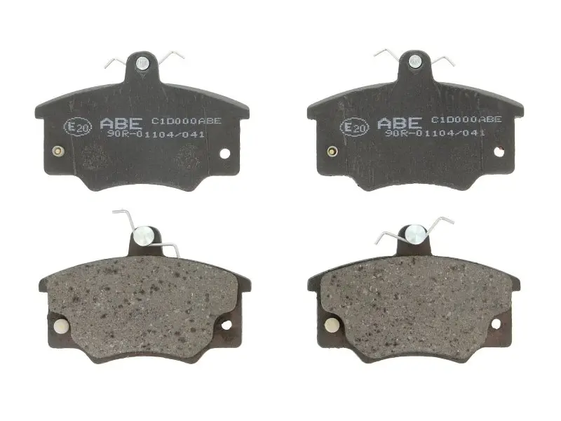 Комплект гальмівних колодок передн, ABARTH RITMO ALFA ROMEO 145, 146, 155, 33, ARNA, SPIDER FIAT 131, 132, 147, ARGENTA, BARCHETTA, BRAVO I, CROMA, PANDA, PUNTO 0.65-Electric 01.76-03.12 ABE C1D000ABE (фото 1)