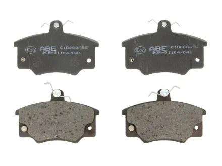 Комплект гальмівних колодок передн, ABARTH RITMO ALFA ROMEO 145, 146, 155, 33, ARNA, SPIDER FIAT 131, 132, 147, ARGENTA, BARCHETTA, BRAVO I, CROMA, PANDA, PUNTO 0.65-Electric 01.76-03.12 ABE C1D000ABE