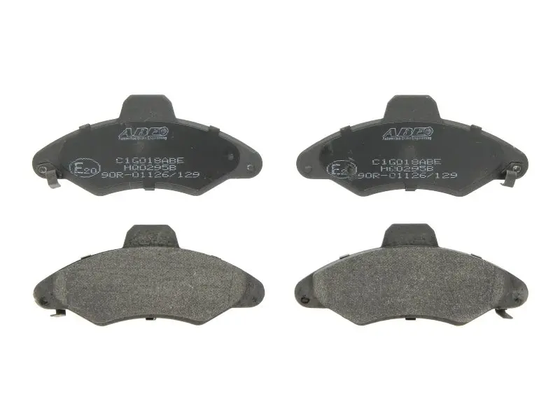 Комплект гальмівних колодок передн, FORD ESCORT CLASSIC, ESCORT V, ESCORT V EXPRESS, ESCORT VI, KA, ORION III 1.3-2.0 07.90-03.04 ABE C1G018ABE (фото 1)