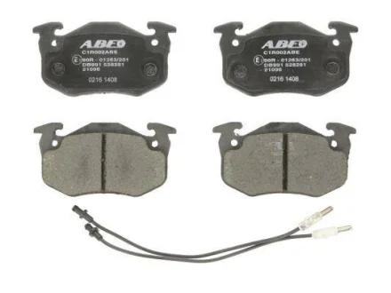 Комплект гальмівних колодок передн, RENAULT 18, 5, CLIO I, RAPID, SUPER 5, TWINGO I 1.0-1.6D 01.72-06.07 ABE C1R002ABE