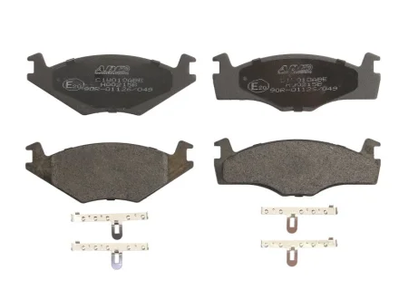 Комплект гальмівних колодок передн, SEAT CORDOBA, CORDOBA VARIO, IBIZA II VW GOLF I, GOLF II, JETTA I, JETTA II, PASSAT B1, PASSAT B2, POLO, POLO III CLASSIC, SANTANA 1.3-2.2 05.73-09.02 ABE C1W010ABE