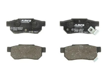 Комплект гальмівних колодок задн, ACURA INTEGRA FORD MAVERICK HONDA ACCORD III, ACCORD IV, ACCORD VI, ACCORD VII, BEAT, CITY III, CITY IV, CITY V, CIVIC IV, CIVIC V, CIVIC VI 0.7-2.7D 10.84- ABE C24002ABE