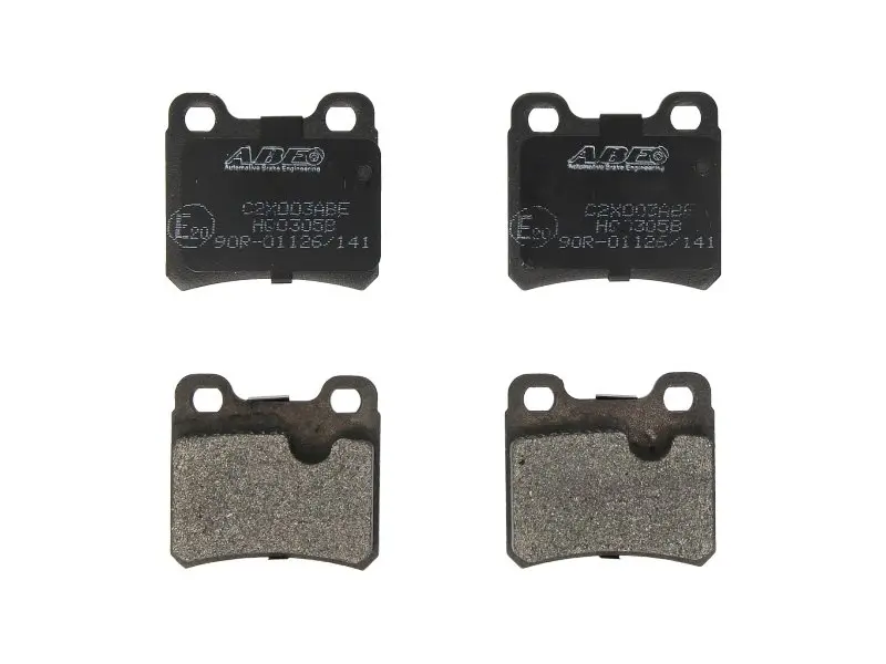 Комплект гальмівних колодок задн, OPEL ASTRA F, ASTRA F CLASSIC, CALIBRA A, KADETT E, VECTRA A, VECTRA B SAAB 900 II, 9-5 1.4-2.5 09.84-08.05 ABE C2X003ABE (фото 1)