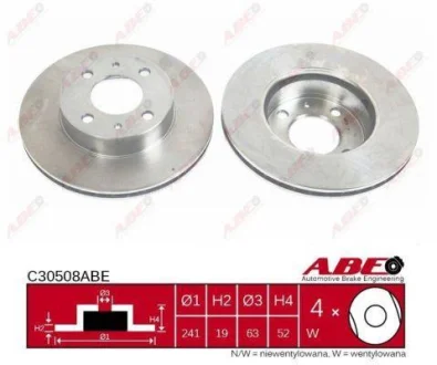 Диск гальмівний передн лів/прав HYUNDAI ACCENT, ACCENT II, S 1.3-1.6 03.90-12.06 ABE C30508ABE