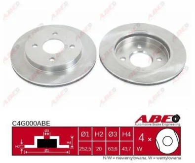 Диск гальмівний задн лів/прав FORD COUGAR, MONDEO I, MONDEO II, MONDEO III, SCORPIO II 1.6-2.9 01.93-03.07 ABE C4G000ABE