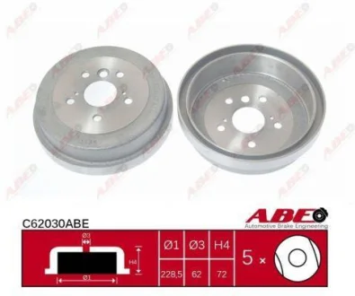 Гальмівний барабан задн TOYOTA CAMRY 2.2 06.91-09.02 ABE C62030ABE