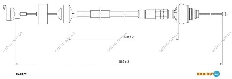 Трос сцепления CITROEN BERLINGO (пр-во Adriauto) ADRIAUTO 07.0179 (фото 1)