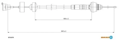 Трос зчеплення CITROEN BERLINGO (вир-во Adriauto) ADRIAUTO 07.0179