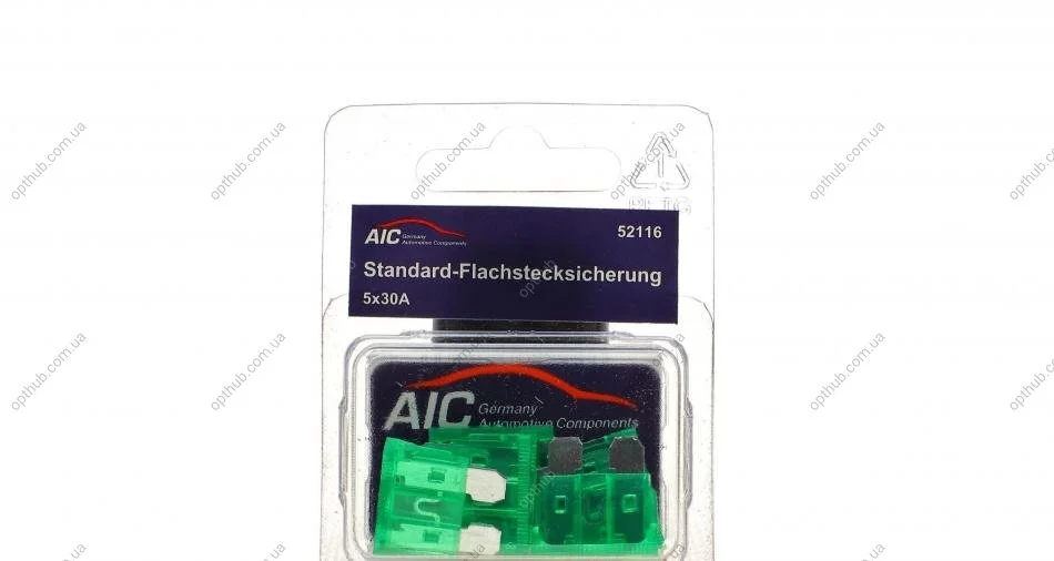 Запобіжник 30А (стандартний) (к-кт 5 шт.) (opt-om) AIC 52116 (фото 1)