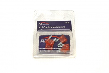 Запобіжник 10А (міні, з плоскими контактами) (5 шт) (opt-om) AIC 52146