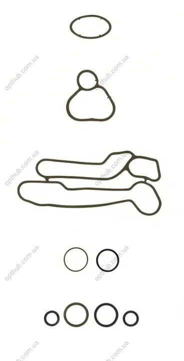 Комплект прокладок гумових OPEL/GM/FIAT 1.6/1.8 A16DMS/Z16XER/Z18XER 08- (9 ПРОКЛ) КОРПУСА МАСЛЯННОГ AJUSA 77008300 (фото 1)