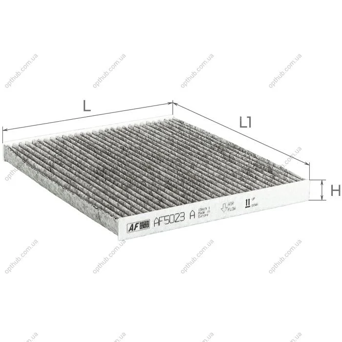 Фільтр салону (з акт вугіллям) HYUNDAI Accent III Альфа ALPHA FILTER AF5023a (фото 1)