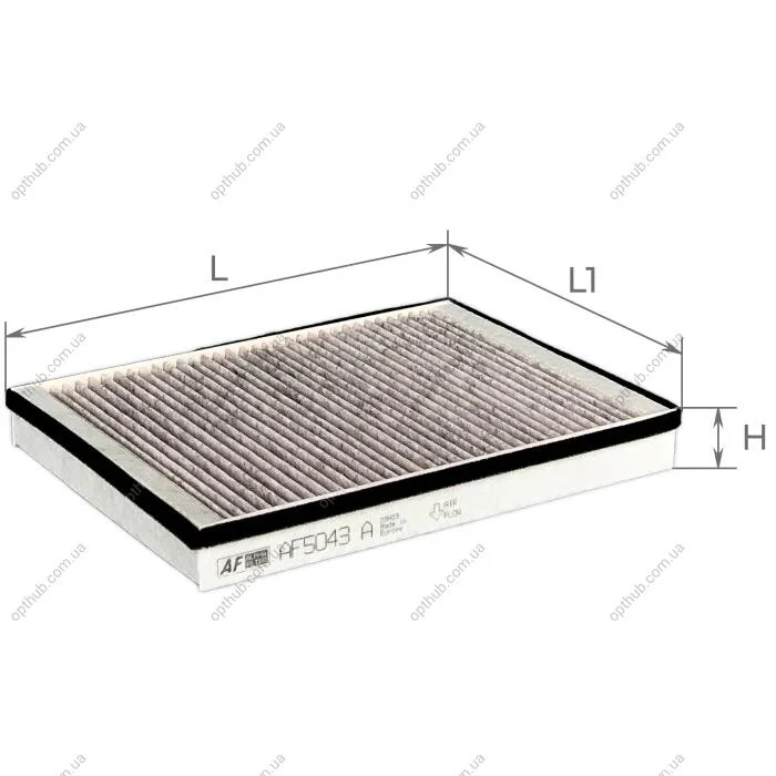 Фільтр салону VW PASSAT 94-96 вугільний (вир-во) ALPHA FILTER AF5043a (фото 1)
